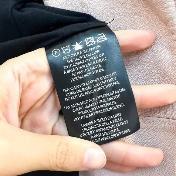 Mackage 100% Leather Light Pink Designer Motorcycle Designer Jacket XS - Picture 10 of 13